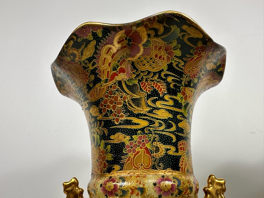 Large Signed Japanese Satsuma Vases, A Pair 9W X 23.5H [Photo 11]