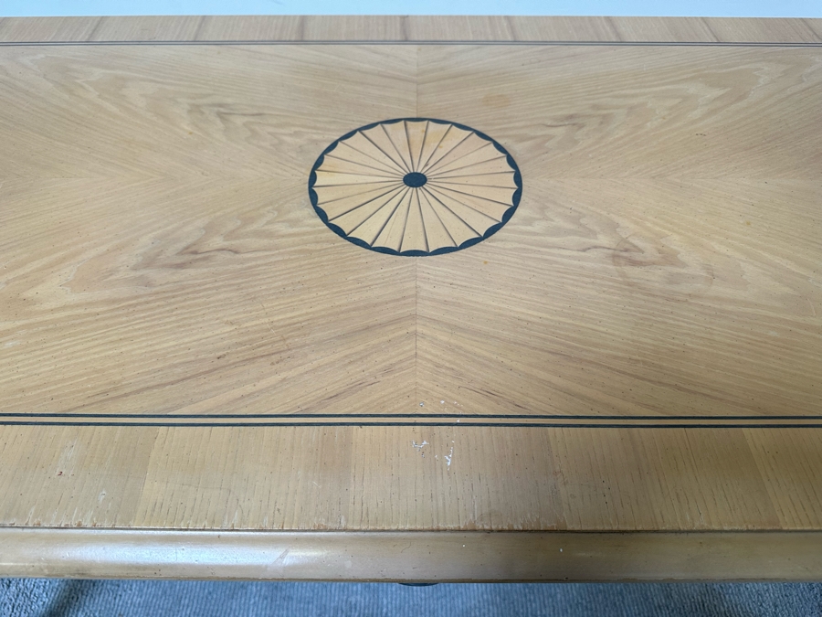 Bernhardt Furniture Elegant Desk Featuring Cabriolet Legs And Inlaid Design 55W X 28D X 30.5H With Matching Chair [Photo 7]