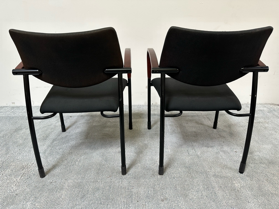 Pair Of Stylish Stackable Gunlocke Company Office Chairs 23.5W X 22D X 32H [Photo 7]