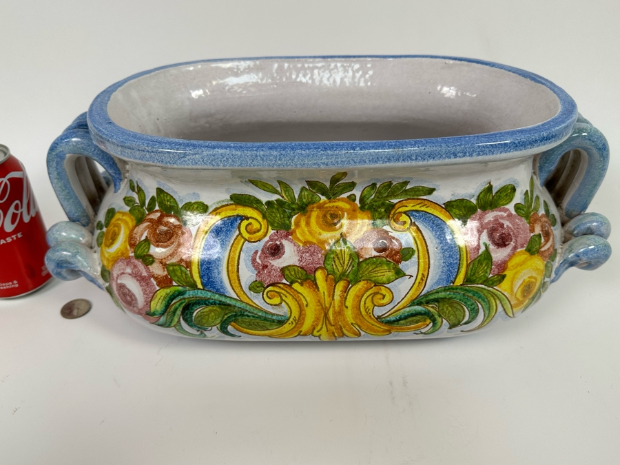 Hand Painted Pottery Planter 16W X 9D X 7H [Photo 6]