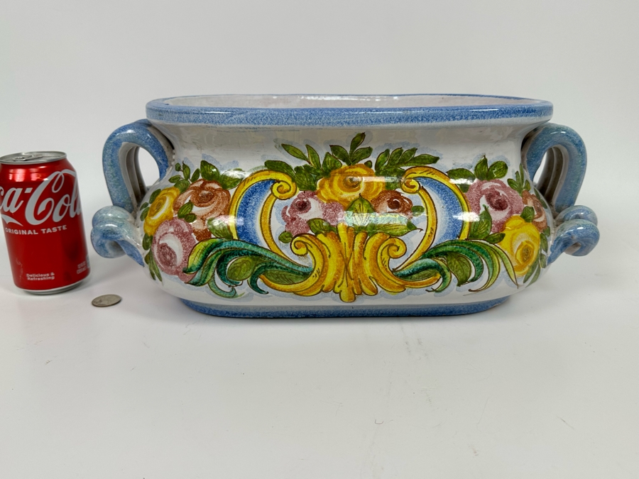 Hand Painted Pottery Planter 16W X 9D X 7H [Photo 5]