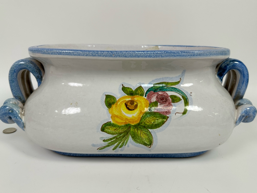 Hand Painted Pottery Planter 16W X 9D X 7H [Photo 8]