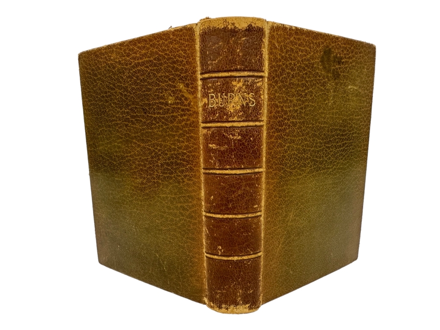 Antique 1896 Leather Bound Book Complete Edition: The Poetical Works Of Robert Burns London: Henry Frowde - Note This Book Was Awarded To J. R. M. Butler In 1904 For Good Work By Headmaster Of The Harrow School In London England [Photo 2]