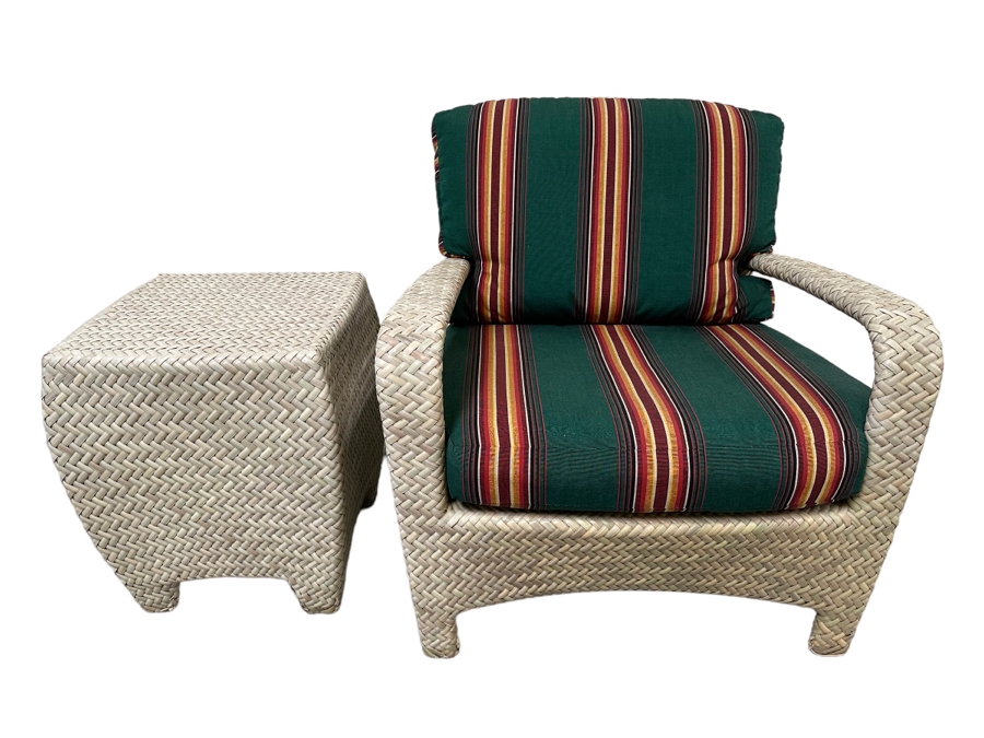 Outdoor Patio Furniture Armchair With Side Table