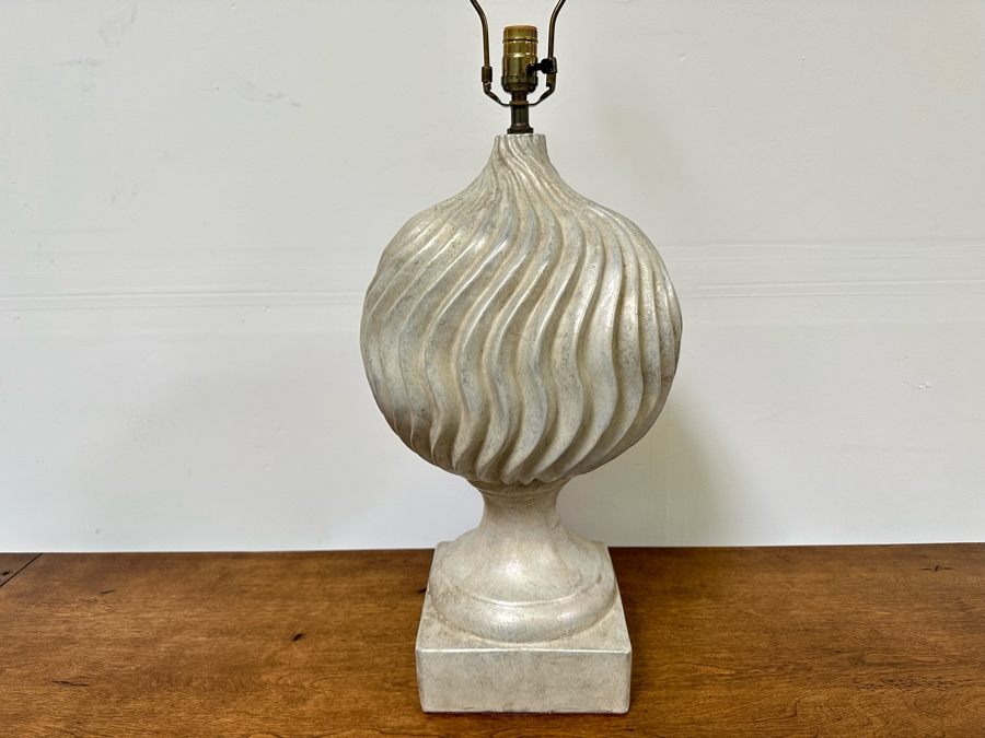 Large Scale Neo Classical White Plaster Table Lamp (No Shade) 12W X 36H [Photo 4]