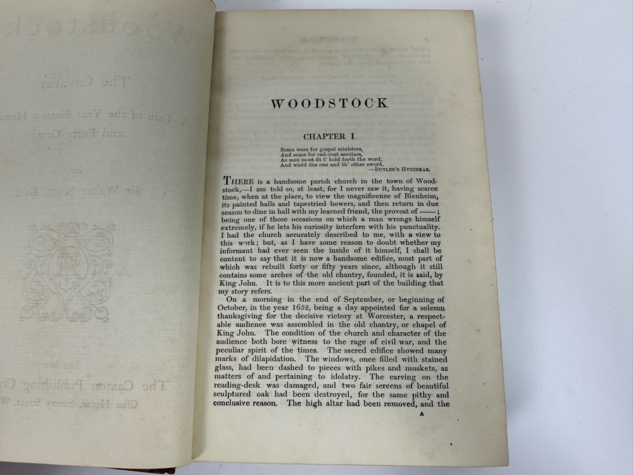 Antique Leatherbound Book Woodstock Or The Cavalier A Tale Of The Year Sixteen Hundred And Forty-One By Sir Walter Scott London, The Caxton Publishing Company [Photo 8]