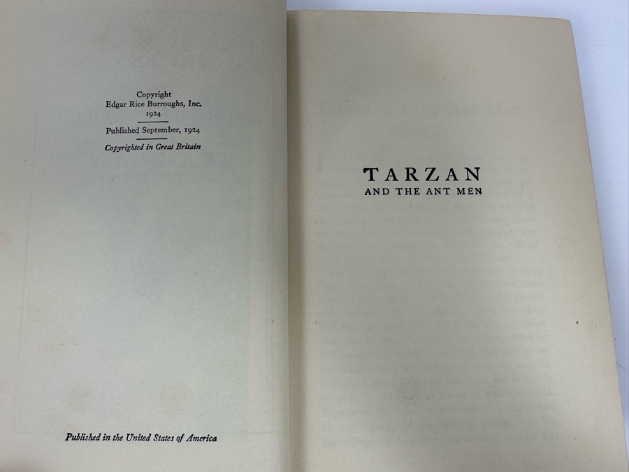 1924 First Edition Hardcover Book Tarzan And The Ant Men By Edgar Rice Burroughs [Photo 4]
