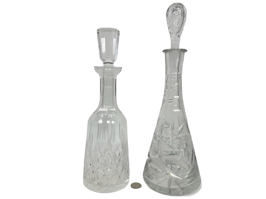 Pair Of Crystal Decanters With Stoppers