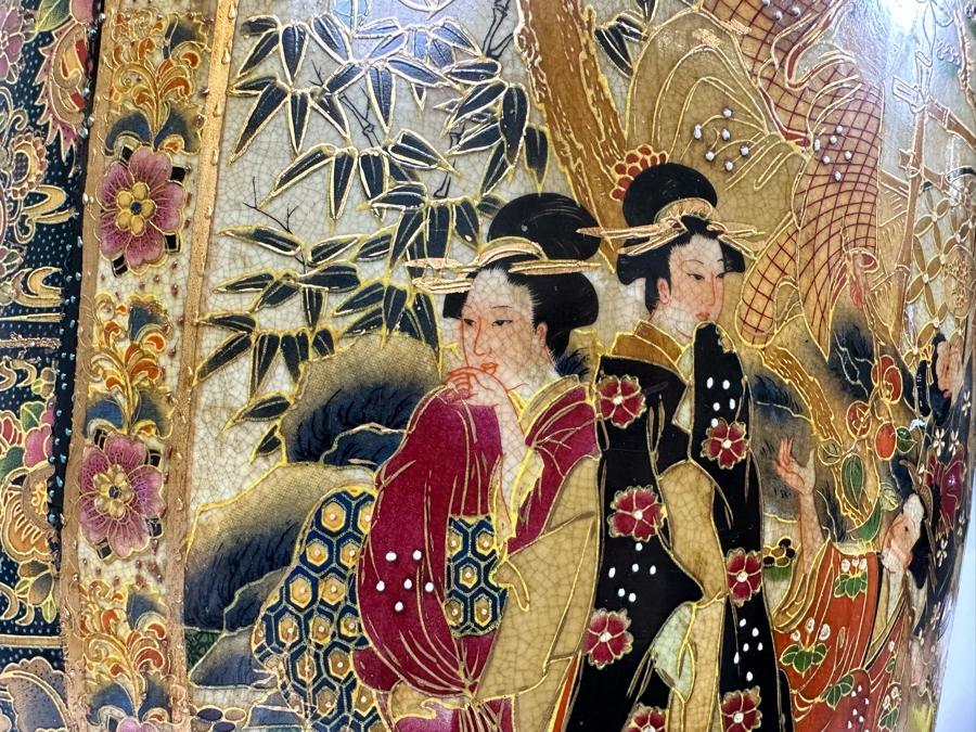 Monumental Signed Japanese Satsuma Vase 16W X 41.5H [Photo 25]