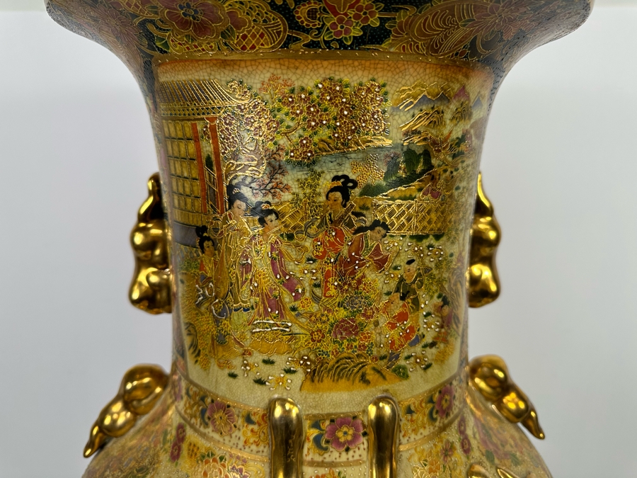 Monumental Signed Japanese Satsuma Vase 16W X 41.5H [Photo 26]