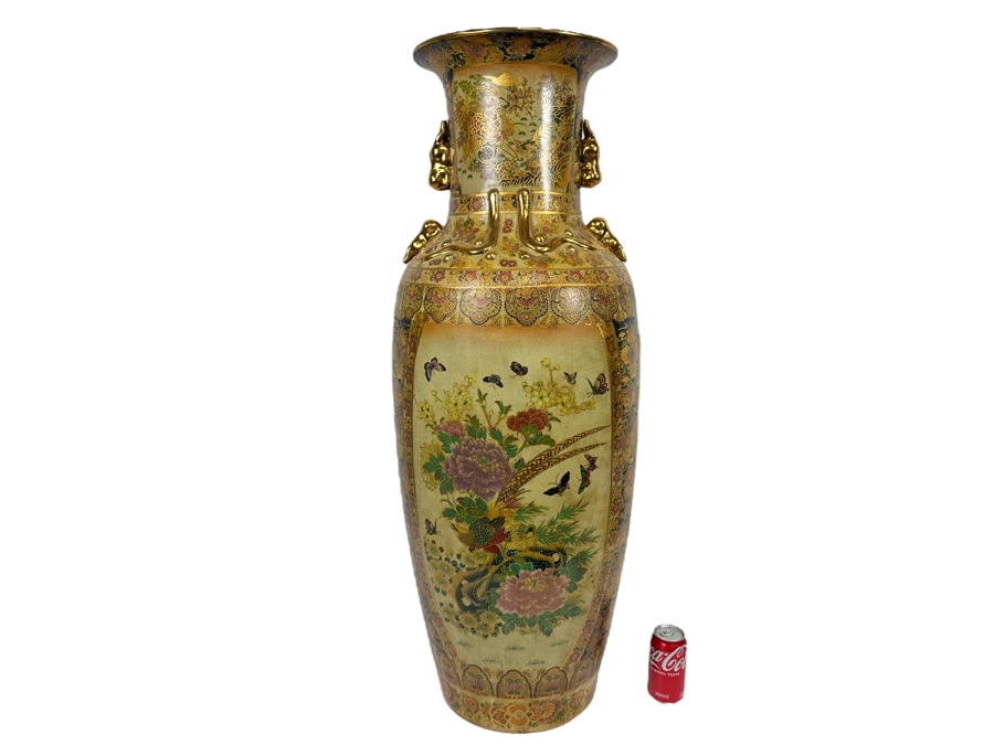 Monumental Signed Japanese Satsuma Vase 16W X 41.5H [Photo 2]