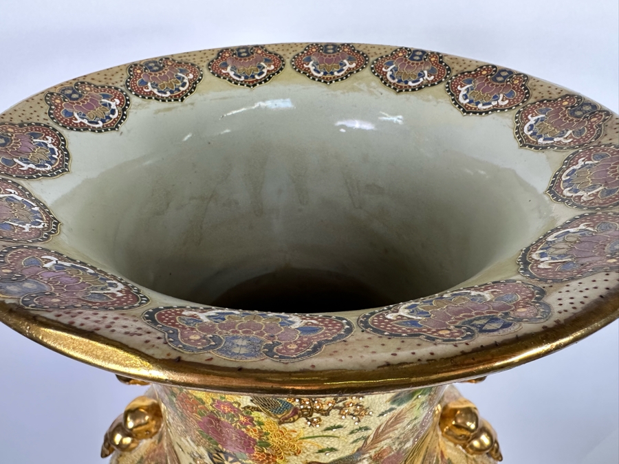 Monumental Signed Japanese Satsuma Vase 16W X 41.5H [Photo 11]