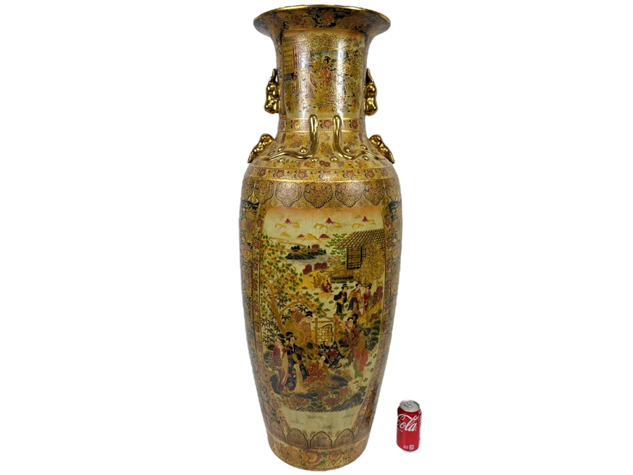 Monumental Signed Japanese Satsuma Vase 16W X 41.5H [Photo 1]