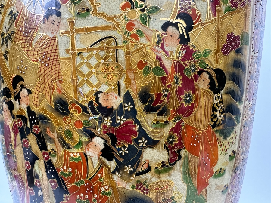 Monumental Signed Japanese Satsuma Vase 16W X 41.5H [Photo 20]