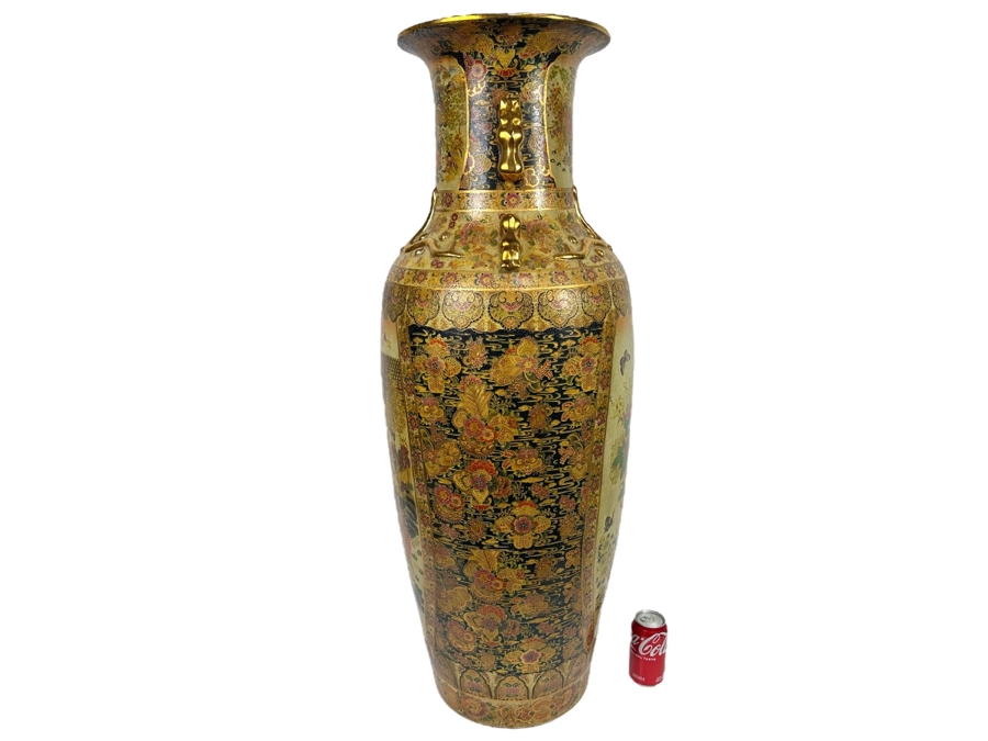 Monumental Signed Japanese Satsuma Vase 16W X 41.5H [Photo 3]