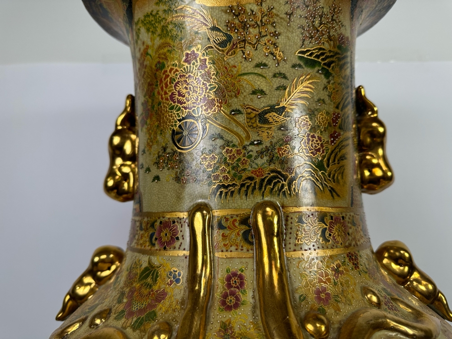 Monumental Signed Japanese Satsuma Vase 16W X 41.5H [Photo 8]