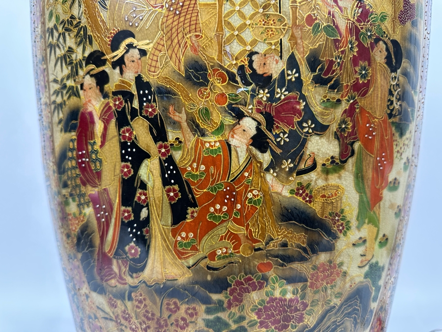 Monumental Signed Japanese Satsuma Vase 16W X 41.5H [Photo 19]
