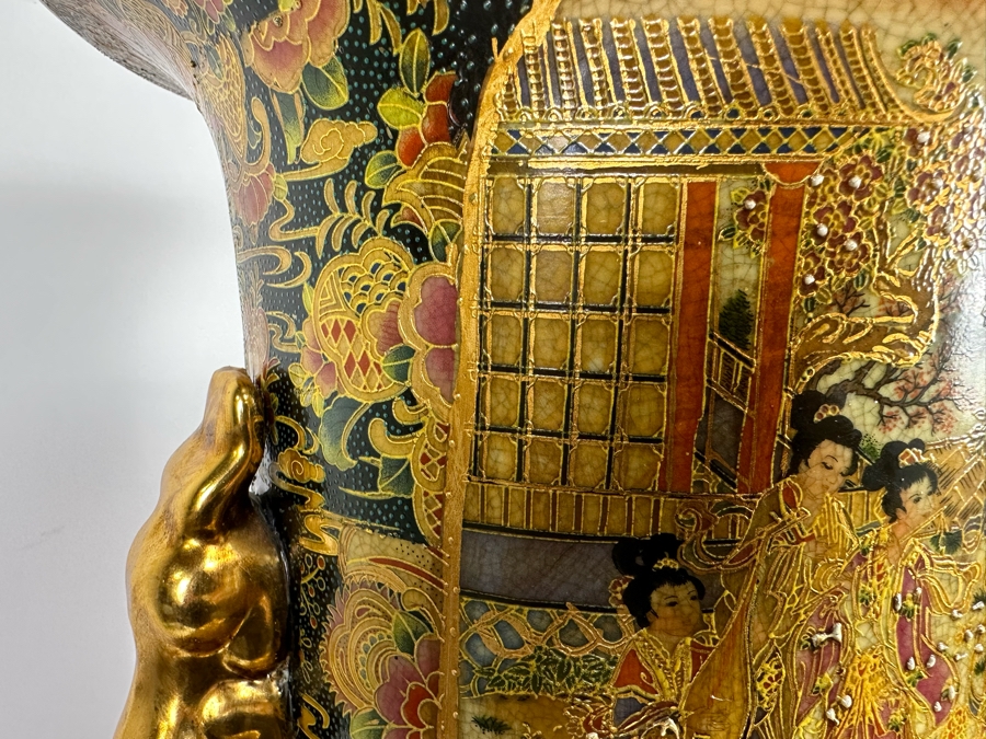 Monumental Signed Japanese Satsuma Vase 16W X 41.5H [Photo 28]