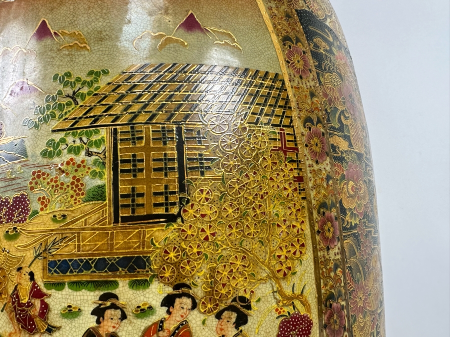 Monumental Signed Japanese Satsuma Vase 16W X 41.5H [Photo 22]