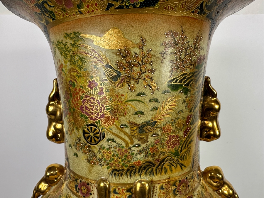 Monumental Signed Japanese Satsuma Vase 16W X 41.5H [Photo 10]