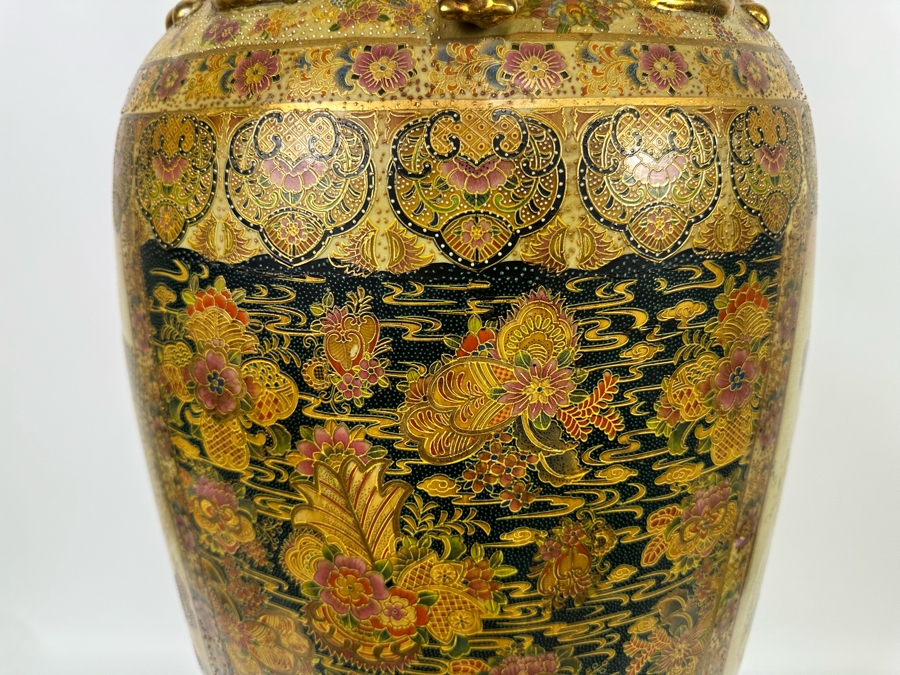 Monumental Signed Japanese Satsuma Vase 16W X 41.5H [Photo 15]