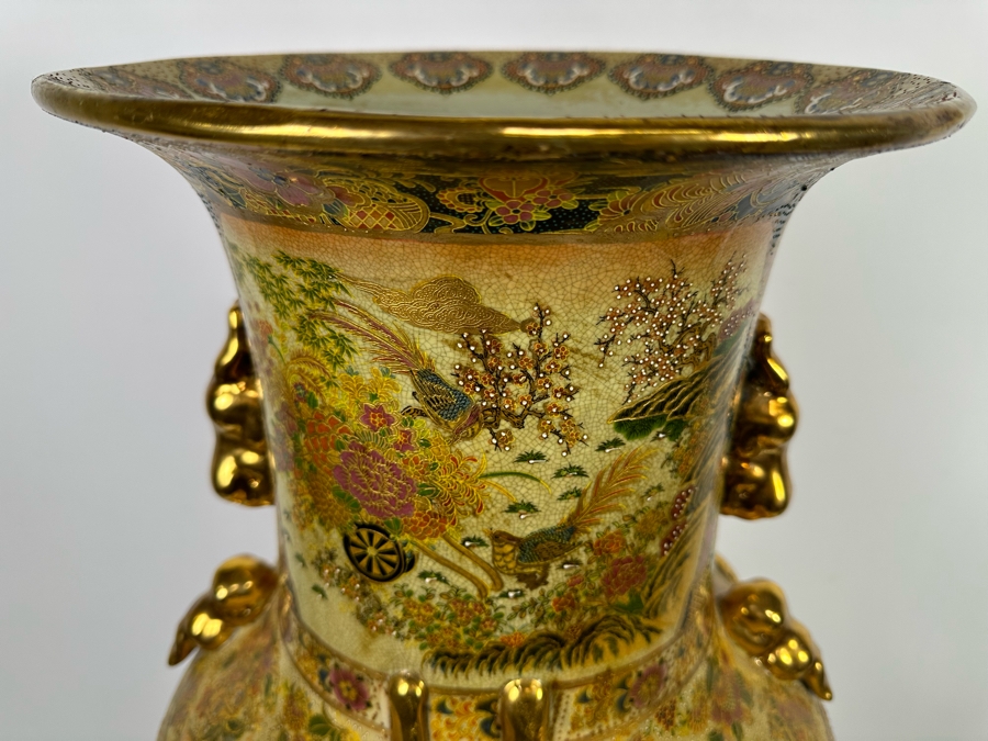 Monumental Signed Japanese Satsuma Vase 16W X 41.5H [Photo 9]