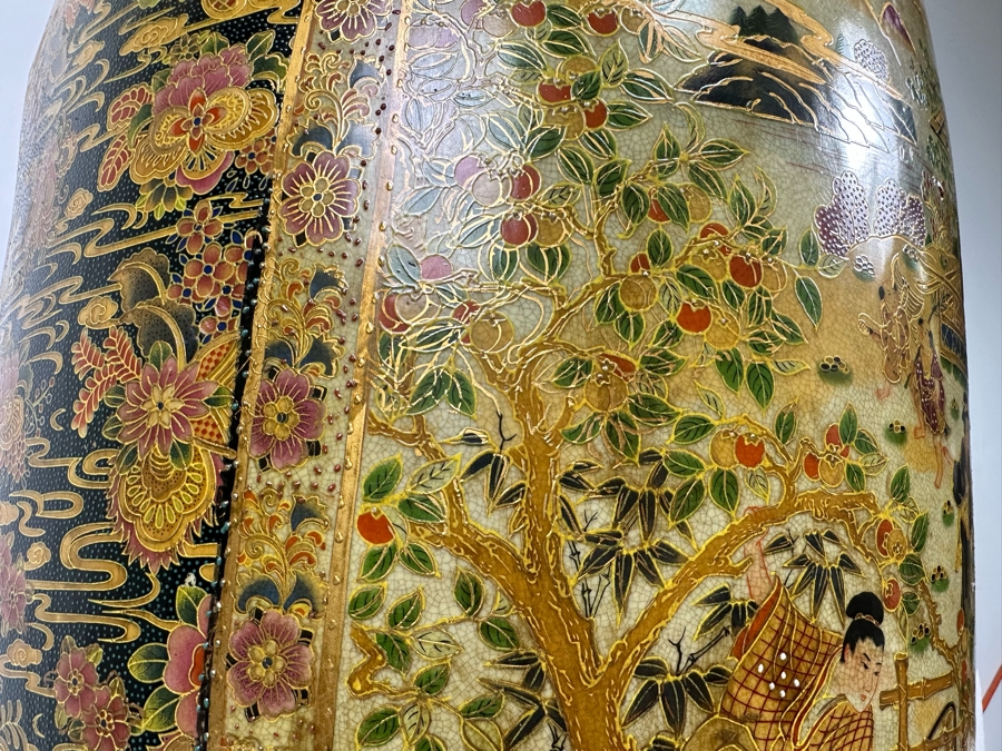 Monumental Signed Japanese Satsuma Vase 16W X 41.5H [Photo 24]