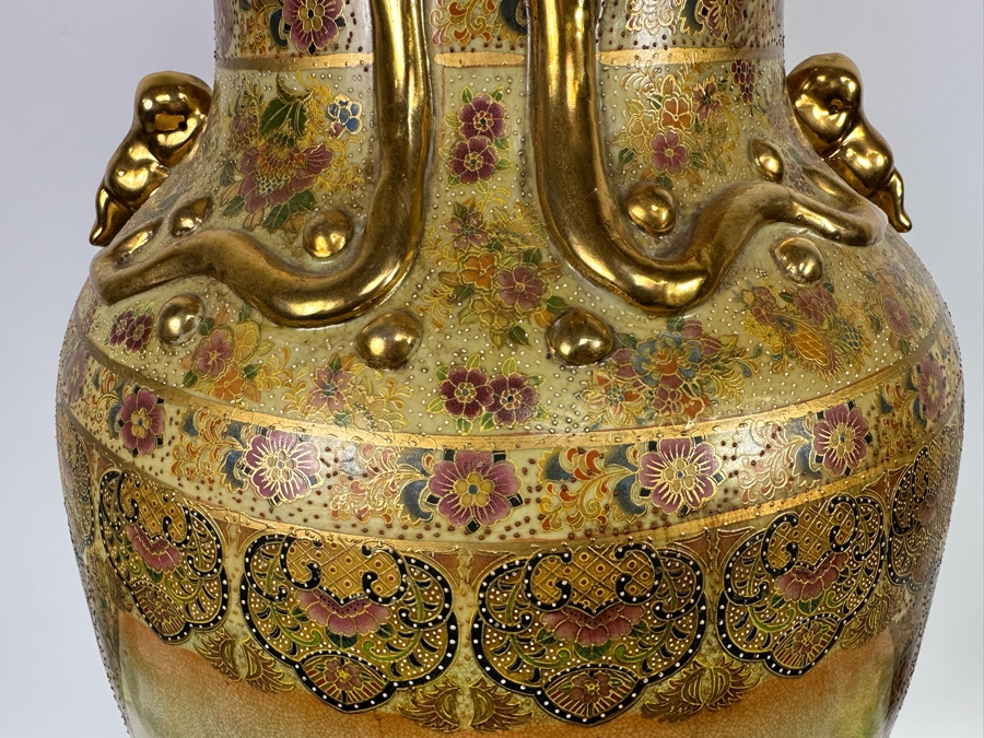 Monumental Signed Japanese Satsuma Vase 16W X 41.5H [Photo 7]