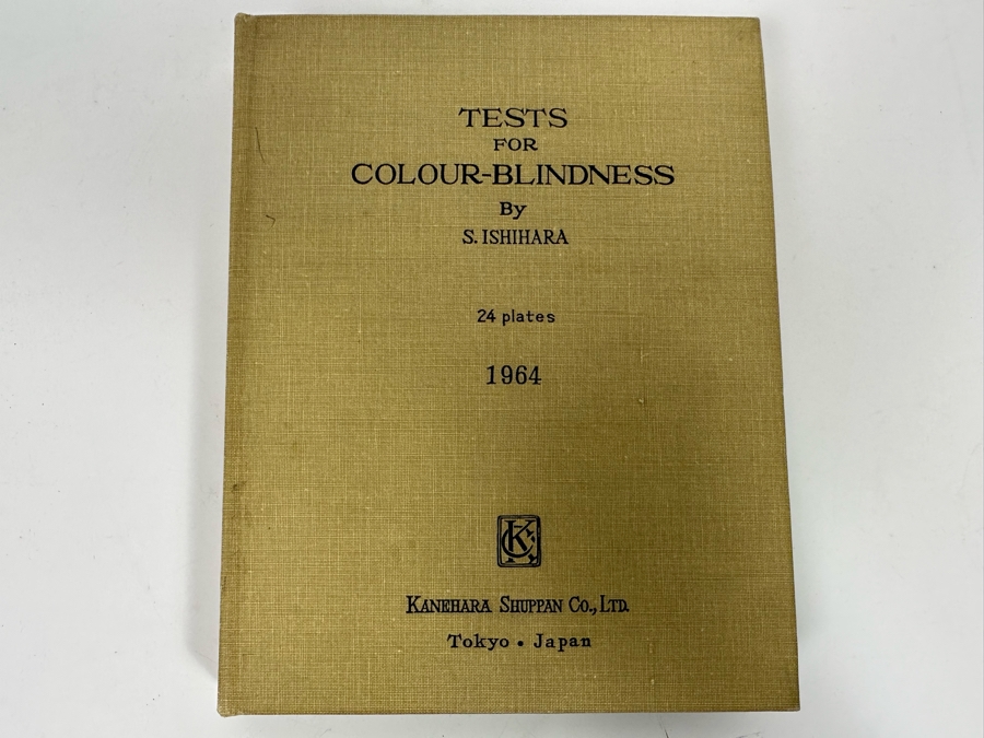 1964 Hardcover Book Tests For Colour-Blindness By S. Ishihara 24 Plates Tokyo Japan [Photo 2]
