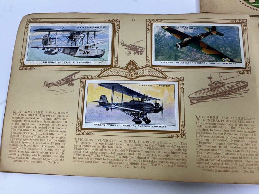 John Player & Sons Great Britain Cigarette Cards: Aircraft Of The Royal Air Force (Complete), Sea Fishes (Missing Several) And Tennis (Incomplete) - See Photos [Photo 27]