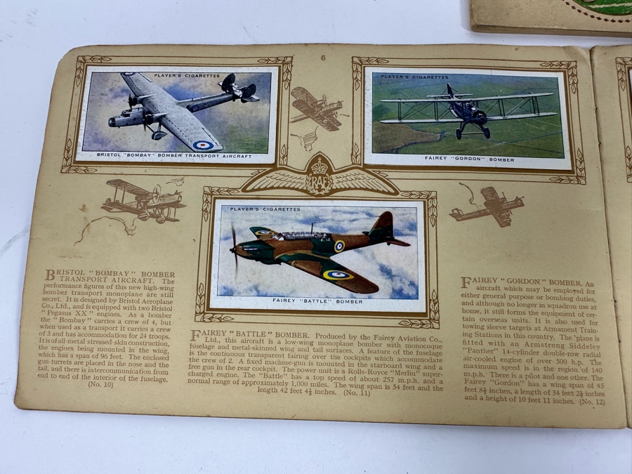 John Player & Sons Great Britain Cigarette Cards: Aircraft Of The Royal Air Force (Complete), Sea Fishes (Missing Several) And Tennis (Incomplete) - See Photos [Photo 19]