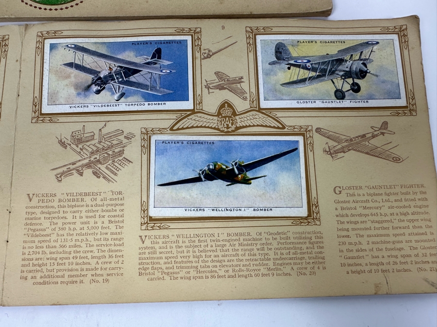 John Player & Sons Great Britain Cigarette Cards: Aircraft Of The Royal Air Force (Complete), Sea Fishes (Missing Several) And Tennis (Incomplete) - See Photos [Photo 22]