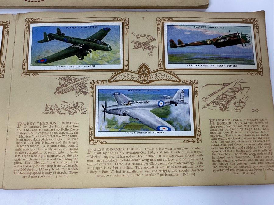 John Player & Sons Great Britain Cigarette Cards: Aircraft Of The Royal Air Force (Complete), Sea Fishes (Missing Several) And Tennis (Incomplete) - See Photos [Photo 20]