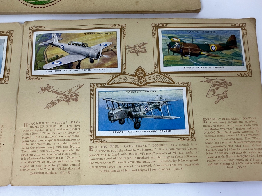 John Player & Sons Great Britain Cigarette Cards: Aircraft Of The Royal Air Force (Complete), Sea Fishes (Missing Several) And Tennis (Incomplete) - See Photos [Photo 18]