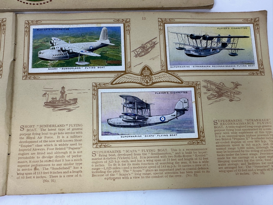 John Player & Sons Great Britain Cigarette Cards: Aircraft Of The Royal Air Force (Complete), Sea Fishes (Missing Several) And Tennis (Incomplete) - See Photos [Photo 26]