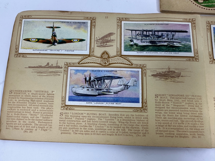 John Player & Sons Great Britain Cigarette Cards: Aircraft Of The Royal Air Force (Complete), Sea Fishes (Missing Several) And Tennis (Incomplete) - See Photos [Photo 25]
