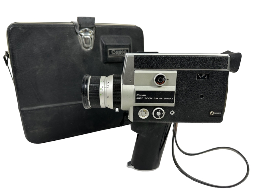 Vintage Canon Auto Zoom 518 SV Super8 Film Movie Camera With Case