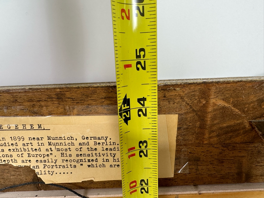 Hetegehem (b. 1899, Germany) Original Portrait Painting 12 X 16 Framed 20 X 24.5 [Photo 15]