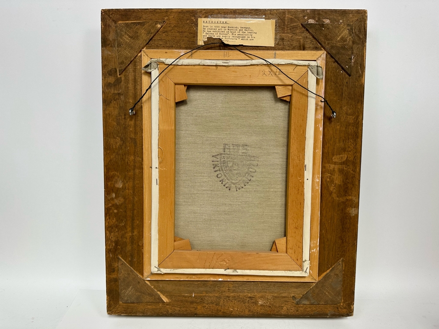 Hetegehem (b. 1899, Germany) Original Portrait Painting 12 X 16 Framed 20 X 24.5 [Photo 10]