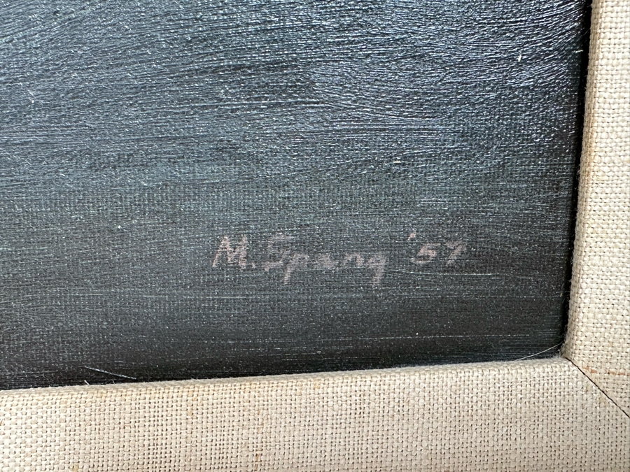 Miriam Spang 1957 Original Seascape Painting Titled Haystack Rock On Board 24 X 18 Framed 31.5 X 25.5 [Photo 5]