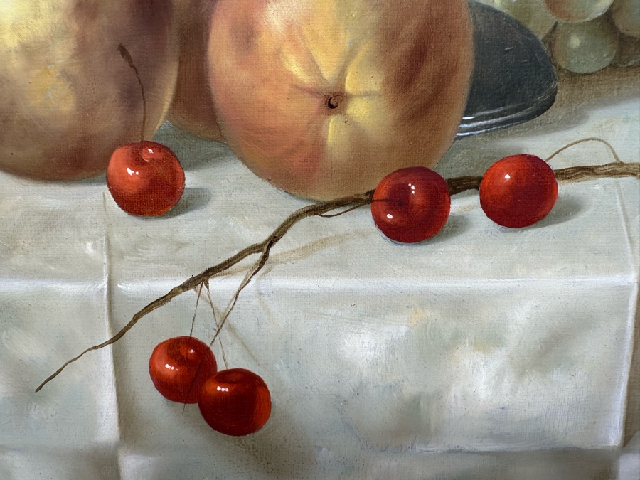 Gyula Bubarnik (1924-2010, Hungary) Original Still Life Painting On Canvas 20 X 24 Framed 27 X 31 [Photo 7]