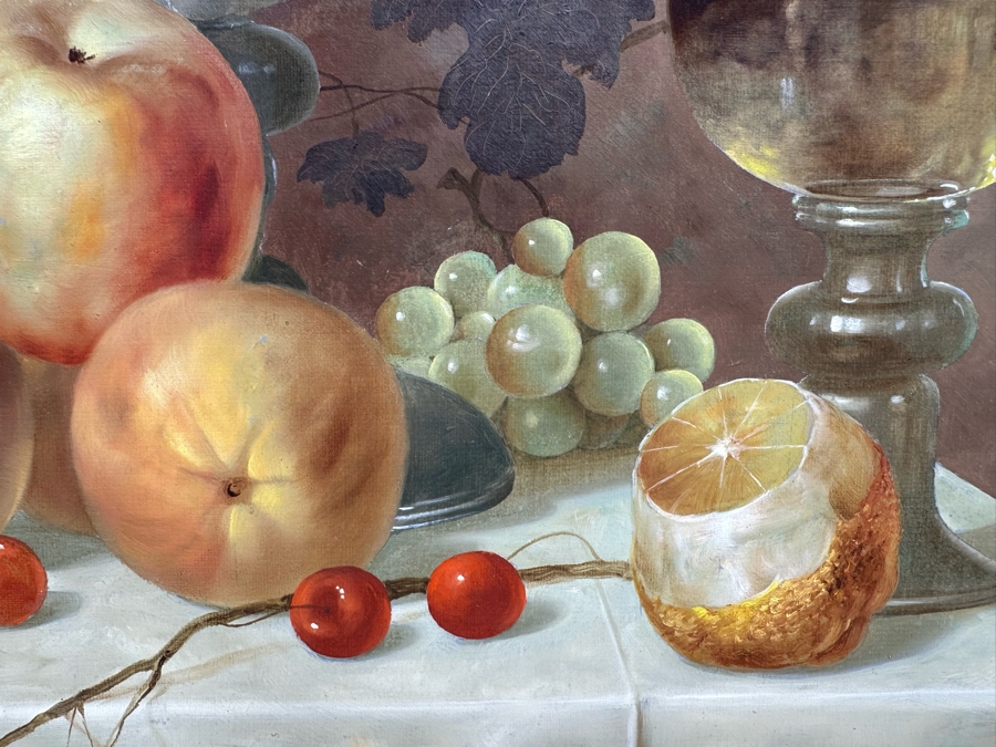 Gyula Bubarnik (1924-2010, Hungary) Original Still Life Painting On Canvas 20 X 24 Framed 27 X 31 [Photo 9]
