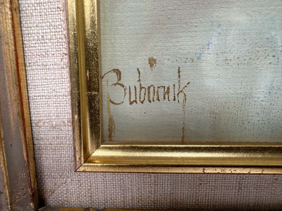 Gyula Bubarnik (1924-2010, Hungary) Original Still Life Painting On Canvas 20 X 24 Framed 27 X 31 [Photo 13]