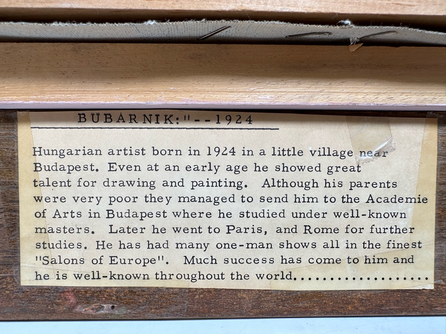 Gyula Bubarnik (1924-2010, Hungary) Original Still Life Painting On Canvas 20 X 24 Framed 27 X 31 [Photo 14]