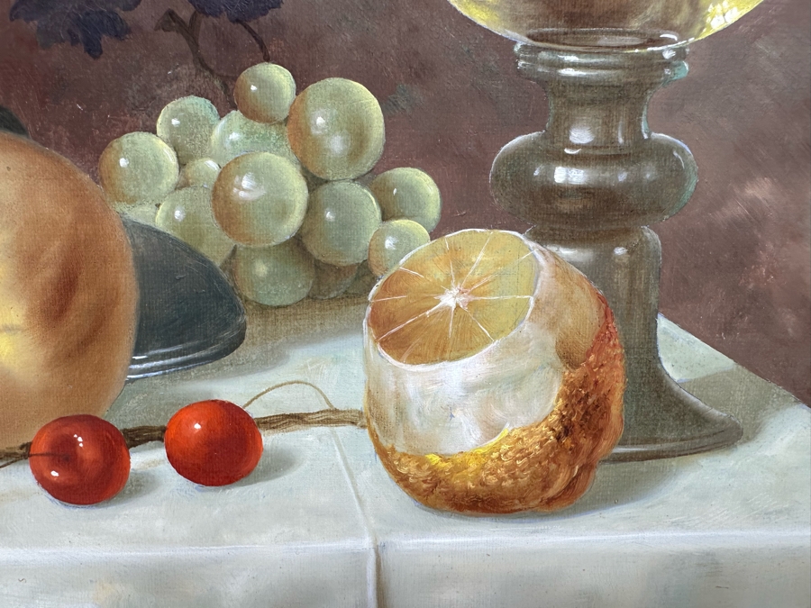 Gyula Bubarnik (1924-2010, Hungary) Original Still Life Painting On Canvas 20 X 24 Framed 27 X 31 [Photo 10]