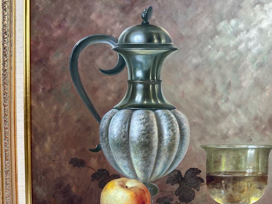 Gyula Bubarnik (1924-2010, Hungary) Original Still Life Painting On Canvas 20 X 24 Framed 27 X 31 [Photo 12]