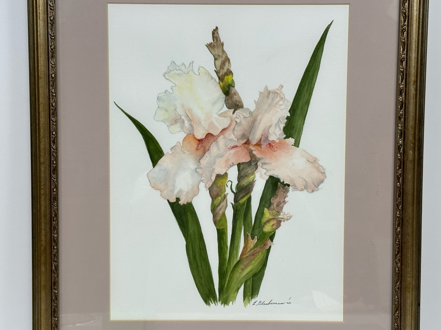 Edna Glasbrenner Original Watercolor Painting On Paper Of Orchids 11 X 15 Framed 18 X 22 [Photo 3]