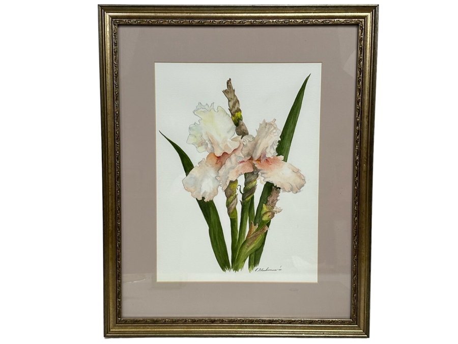 Edna Glasbrenner Original Watercolor Painting On Paper Of Orchids 11 X 15 Framed 18 X 22 [Photo 2]