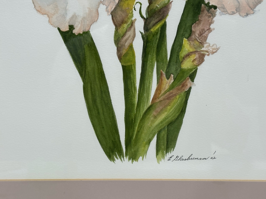 Edna Glasbrenner Original Watercolor Painting On Paper Of Orchids 11 X 15 Framed 18 X 22 [Photo 7]