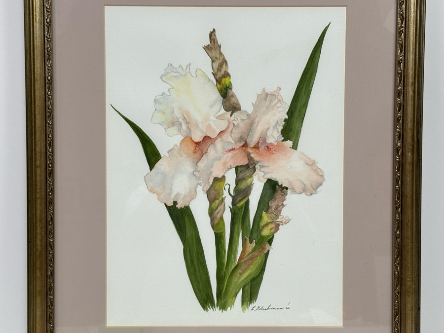 Edna Glasbrenner Original Watercolor Painting On Paper Of Orchids 11 X 15 Framed 18 X 22 [Photo 4]